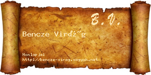 Bencze Virág névjegykártya