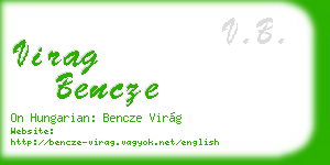 virag bencze business card