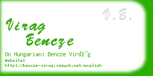 virag bencze business card